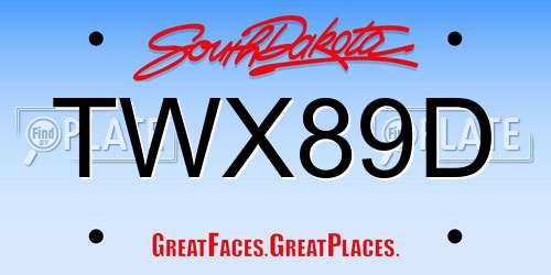 TWX89D South Dakota License Plate
