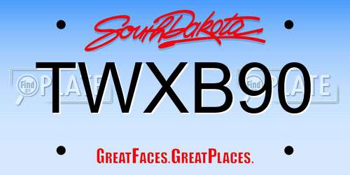 TWXB90 South Dakota License Plate