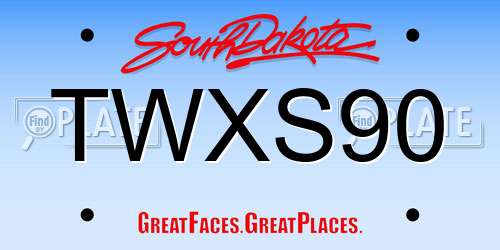 TWXS90 South Dakota License Plate
