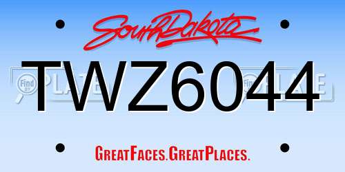 TWZ6044 South Dakota License Plate