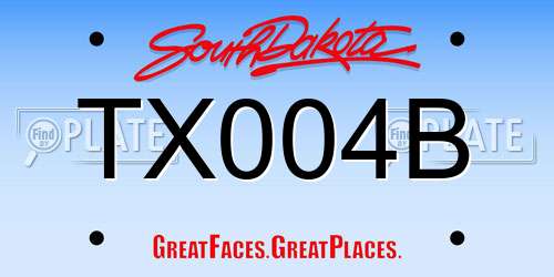 TX004B South Dakota License Plate