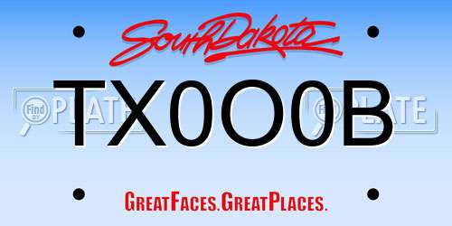 TX0O0B South Dakota License Plate