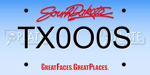 TX0O0S South Dakota License Plate