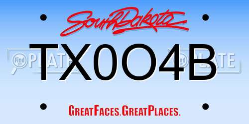 TX0O4B South Dakota License Plate
