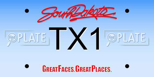 TX1 South Dakota License Plate