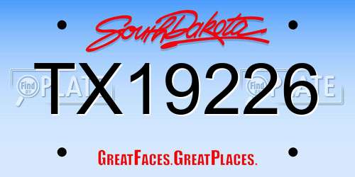 TX19226 South Dakota License Plate