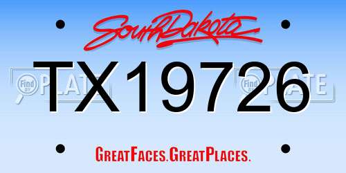 TX19726 South Dakota License Plate