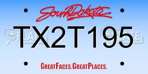 TX2T195 South Dakota License Plate