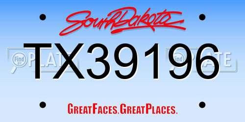 TX39196 South Dakota License Plate