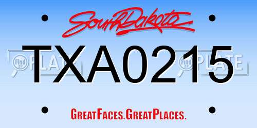 TXA0215 South Dakota License Plate