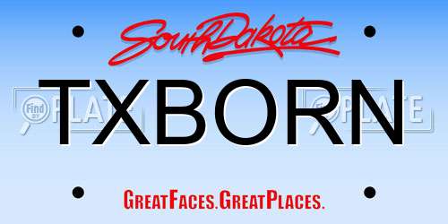 TXBORN South Dakota License Plate