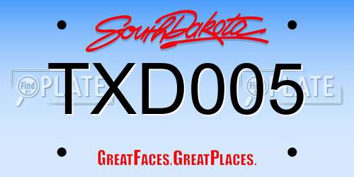 TXD005 South Dakota License Plate
