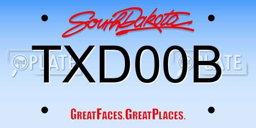 TXD00B South Dakota License Plate
