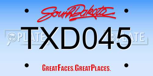 TXD045 South Dakota License Plate