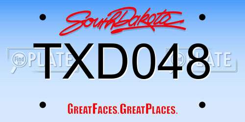 TXD048 South Dakota License Plate