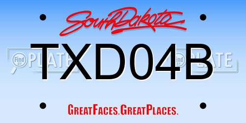 TXD04B South Dakota License Plate