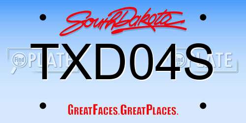 TXD04S South Dakota License Plate