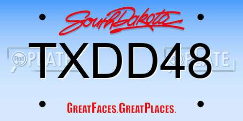 TXDD48 South Dakota License Plate