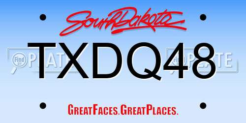 TXDQ48 South Dakota License Plate