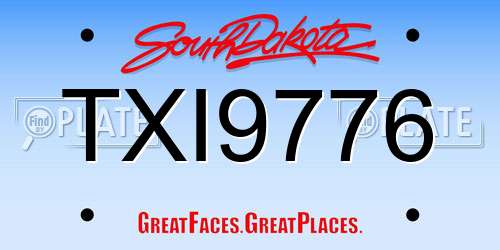 TXI9776 South Dakota License Plate