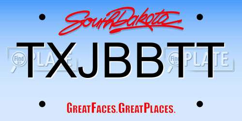 TXJBBTT South Dakota License Plate