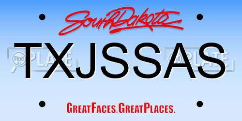 TXJSSAS South Dakota License Plate