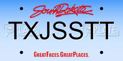 TXJSSTT South Dakota License Plate