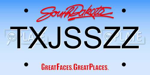 TXJSSZZ South Dakota License Plate