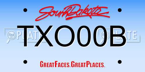 TXO00B South Dakota License Plate