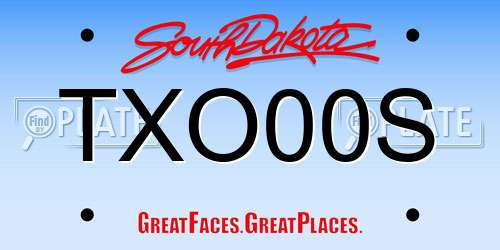 TXO00S South Dakota License Plate