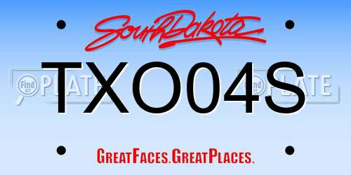 TXO04S South Dakota License Plate