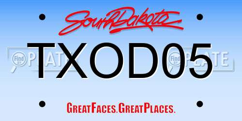 TXOD05 South Dakota License Plate