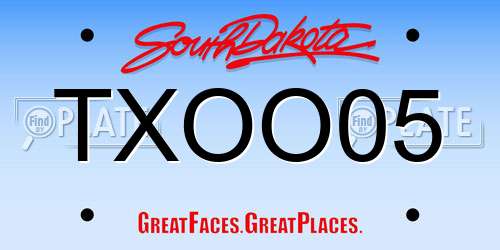 TXOO05 South Dakota License Plate
