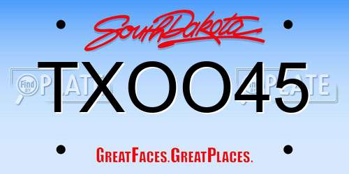 TXOO45 South Dakota License Plate