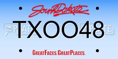 TXOO48 South Dakota License Plate