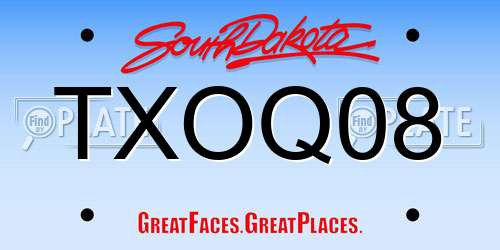 TXOQ08 South Dakota License Plate