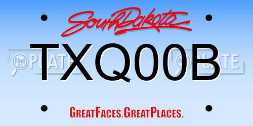 TXQ00B South Dakota License Plate