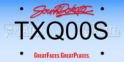 TXQ00S South Dakota License Plate