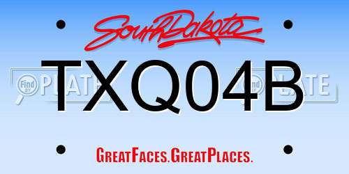 TXQ04B South Dakota License Plate