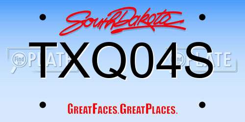 TXQ04S South Dakota License Plate