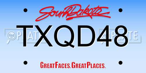 TXQD48 South Dakota License Plate