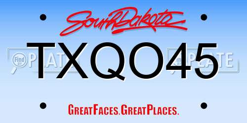 TXQO45 South Dakota License Plate