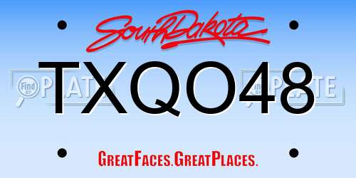 TXQO48 South Dakota License Plate