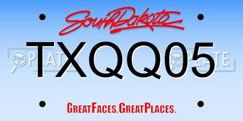 TXQQ05 South Dakota License Plate