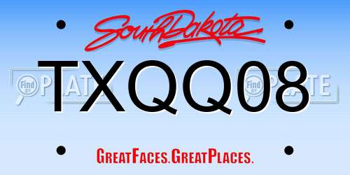 TXQQ08 South Dakota License Plate