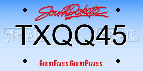 TXQQ45 South Dakota License Plate