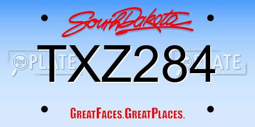 TXZ284 South Dakota License Plate