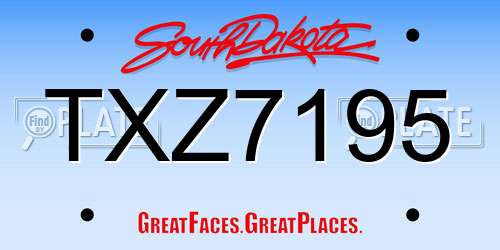 TXZ7195 South Dakota License Plate