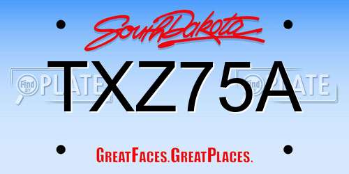 TXZ75A South Dakota License Plate