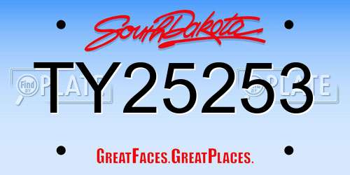 TY25253 South Dakota License Plate